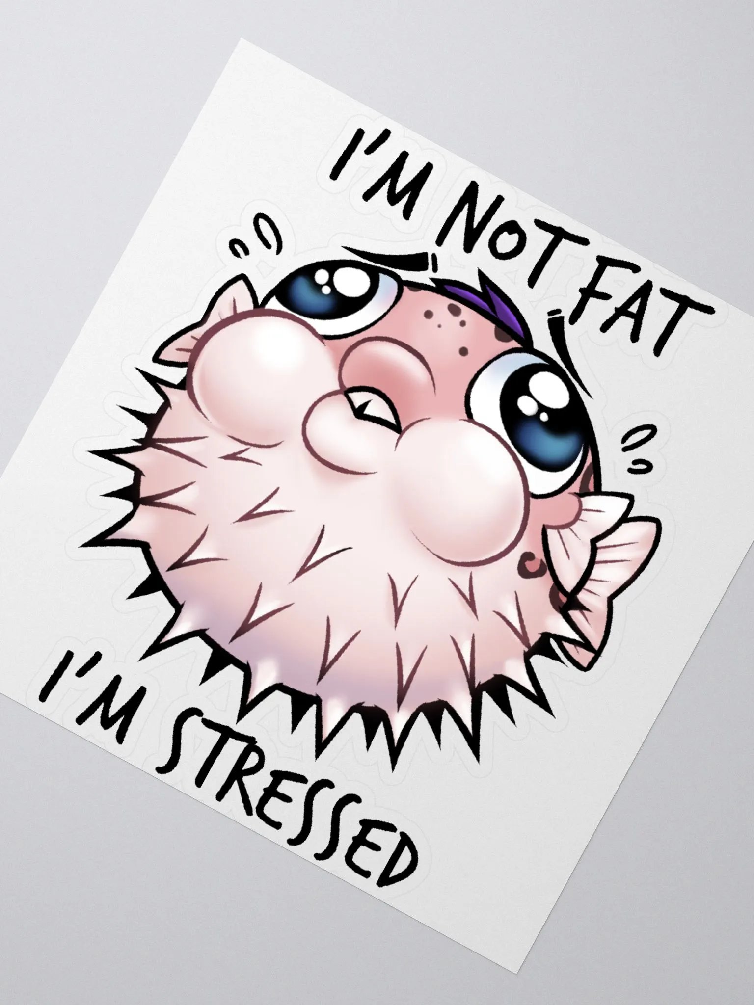Stressed Pufferfish Sticker! product image (2)