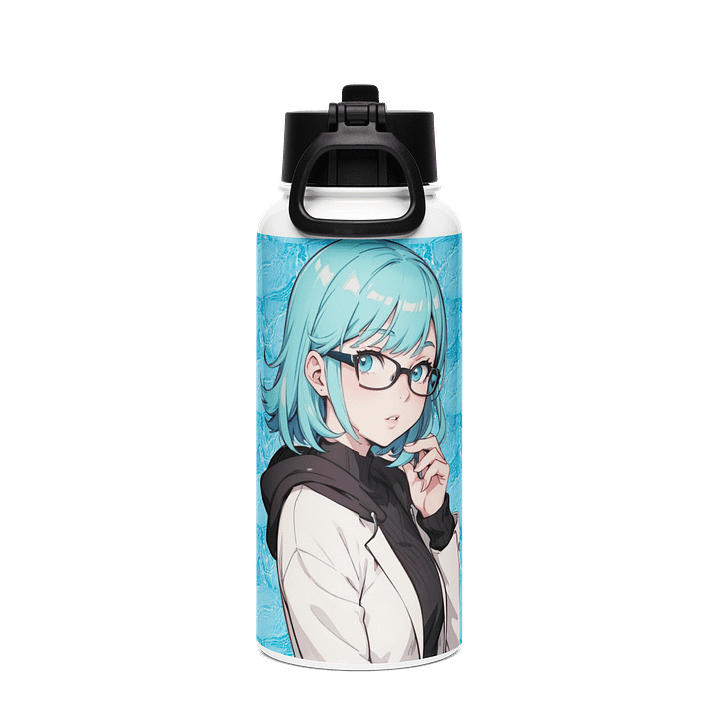 (Aqua WAIFU) K Stainless Steel Water Bottle with a Straw Lid product image (2)