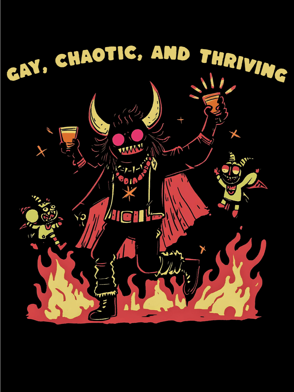Gay, Chaotic, and Thriving Demon Party Unisex T-Shirt product image (1)
