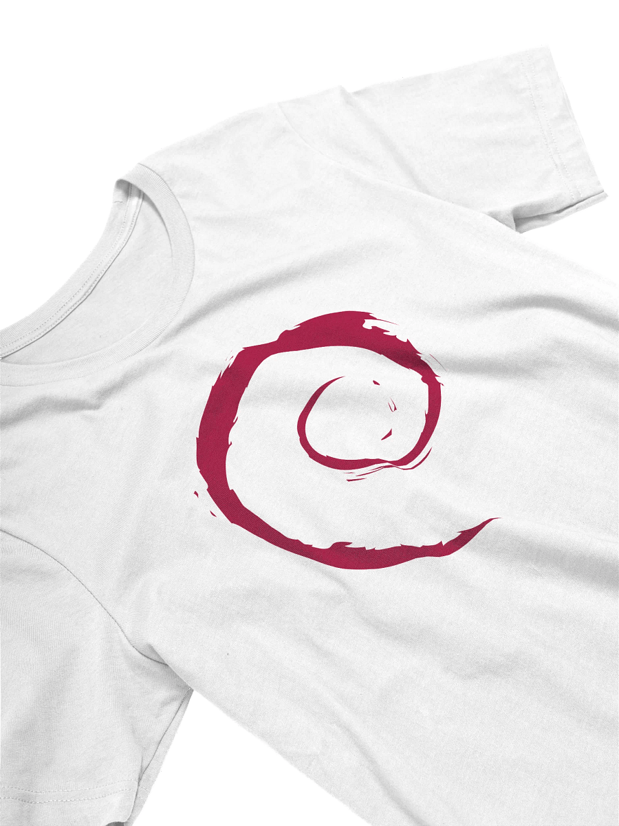 T-Shirt with Debian Swirl (White Version) product image (3)
