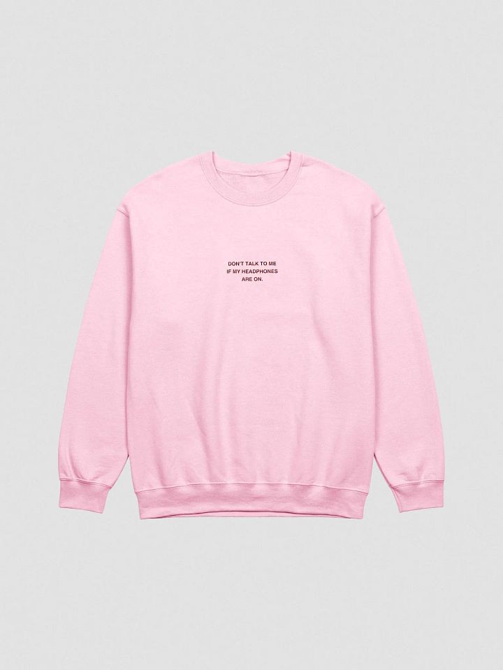 HEADPHONES ON embroidered crewneck (monochrome pink) product image (2)