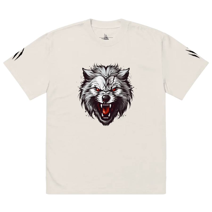 "Rabid Wolf Mascot" AS Colour Premium Oversized Faded T-Shirt product image (2)