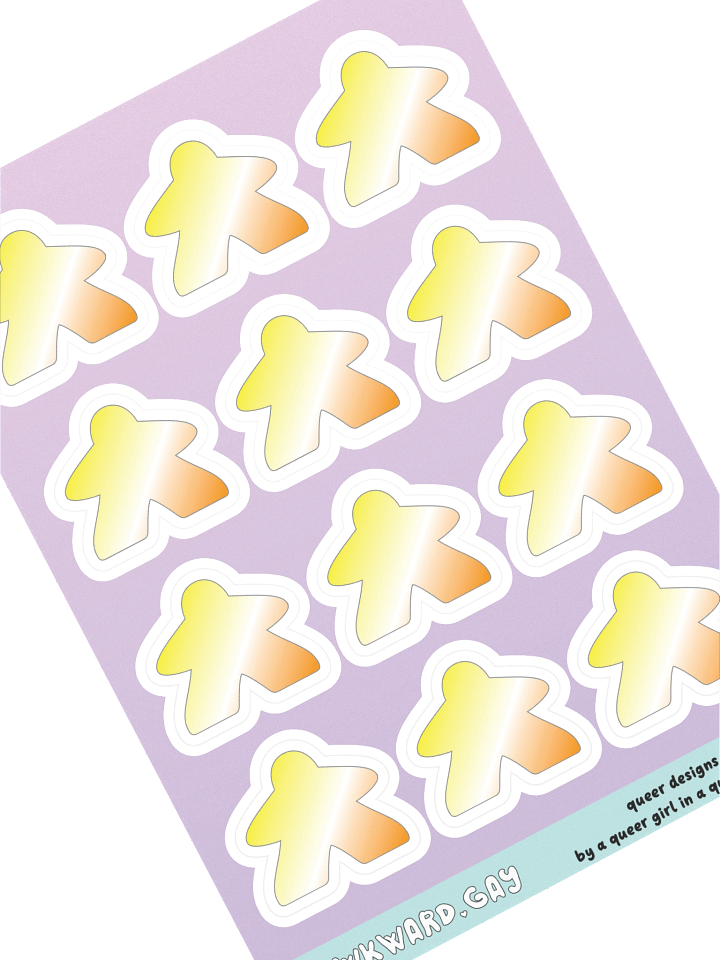 Maverique Pride Gradient Meeple Sticker Sheet product image (1)