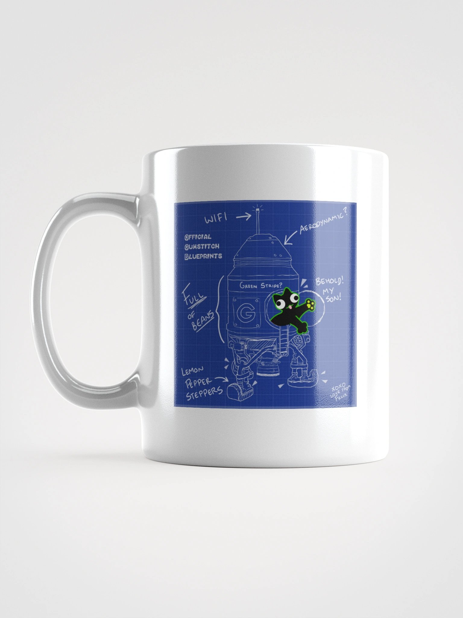 White Mug - DerpCat II Rocket Blueprint product image (18)