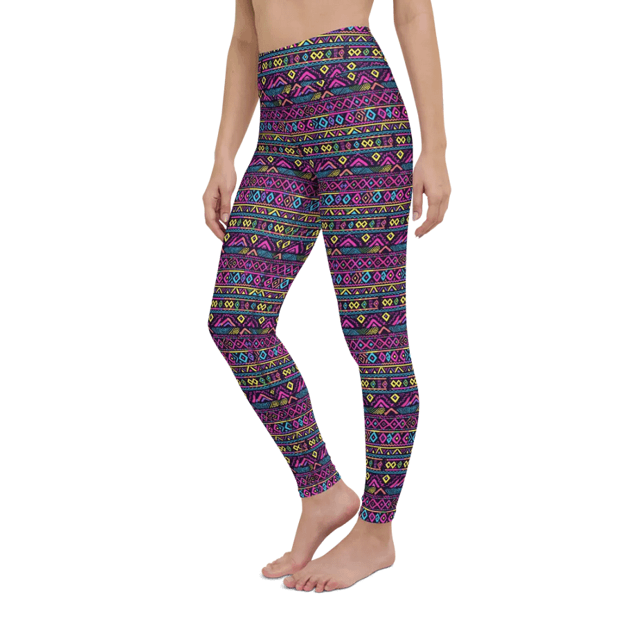 Neon Tribal Geometry Yoga Leggings product image (8)