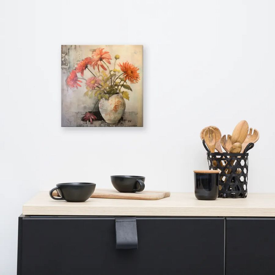 Art2401-30 Vase Flowers Still Life - Canvas Print - sm product image (5)