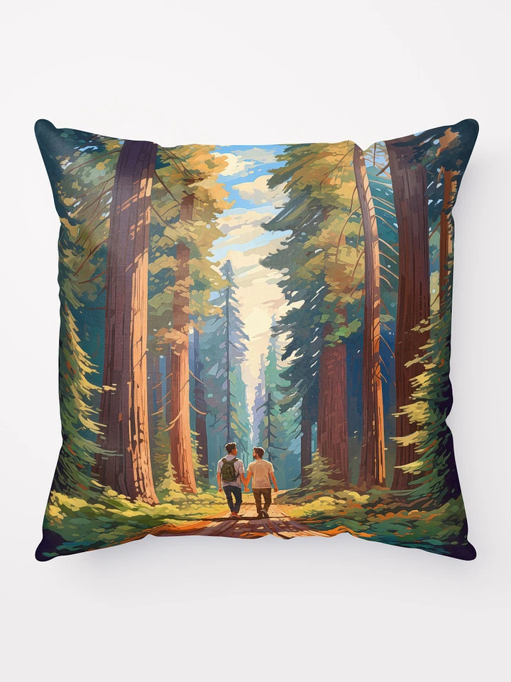 Seeing The Redwoods Together - Gay Couple Throw Pillow product image (1)