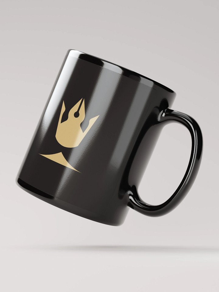 Pixaroma Gold Logo Glossy Black Mug product image (2)