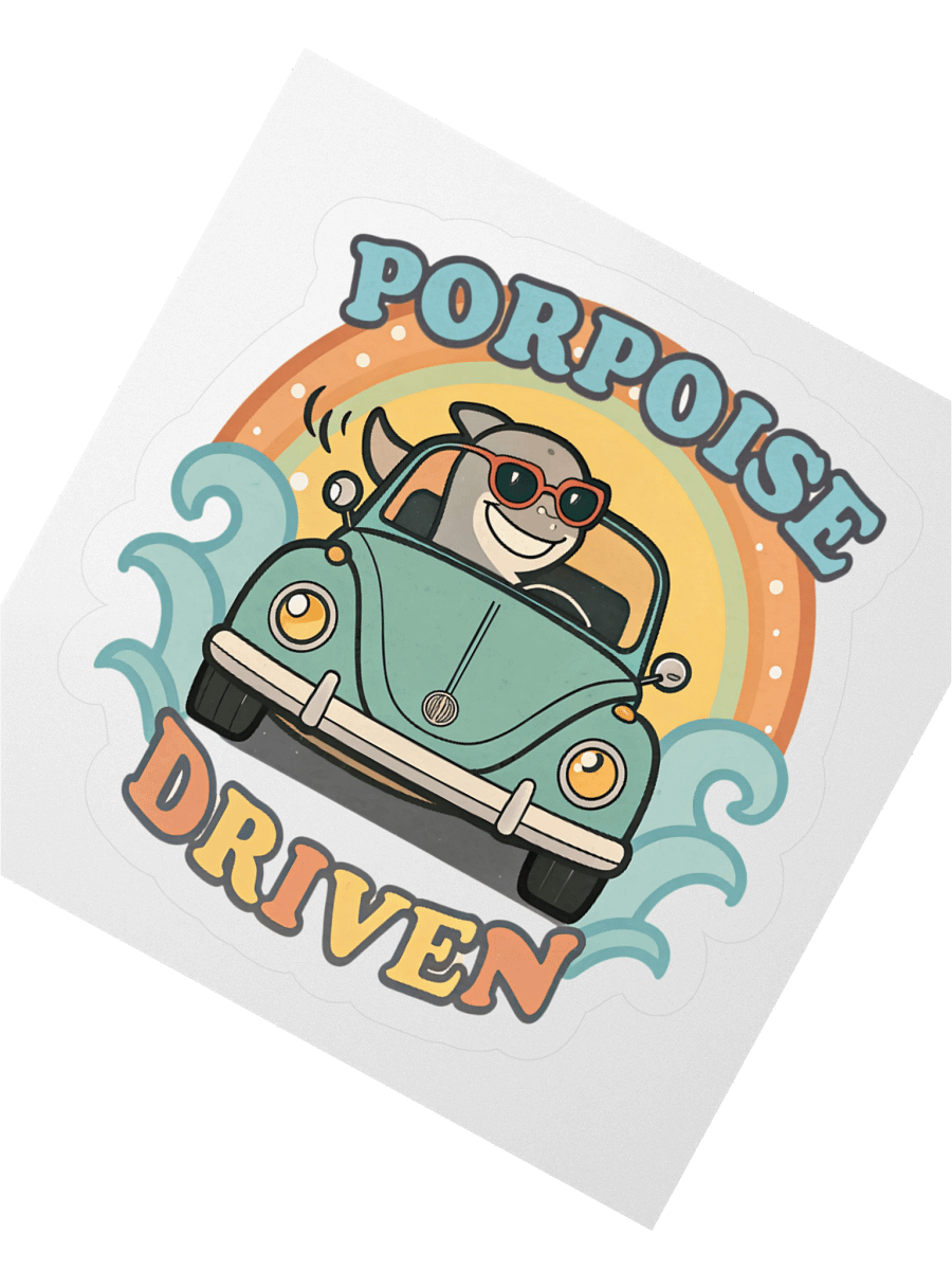 Porpoise Driven Vintage Car Sticker product image (4)