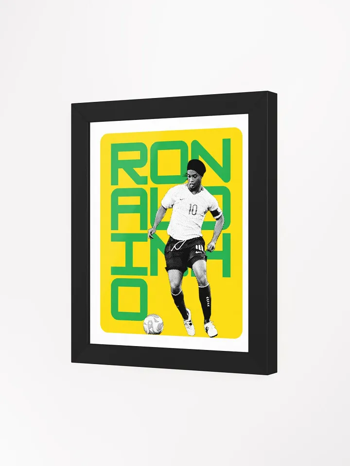 Ronaldinho BW Brazil Name Art Framed Print product image (1)