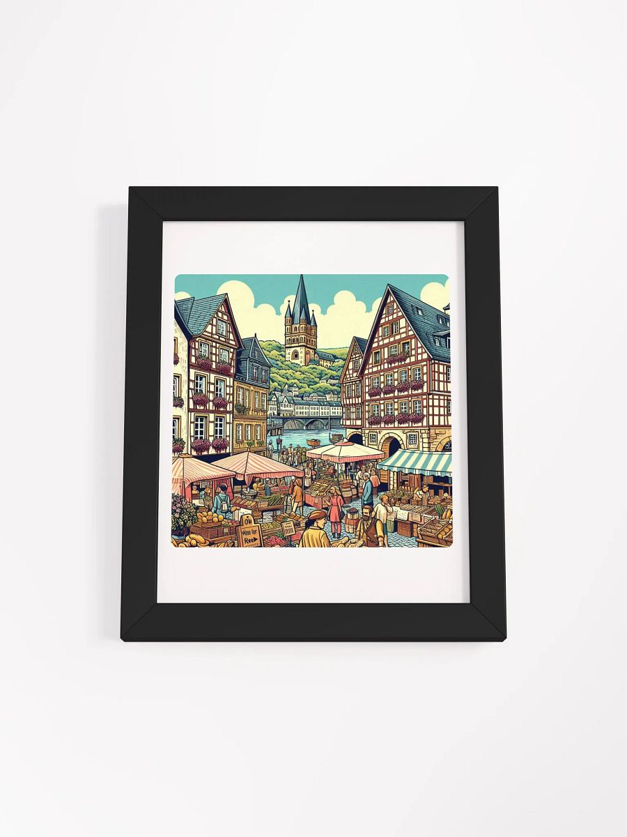 Quaint Marketplace Charm Poster | AI work Koblenz city product image (7)