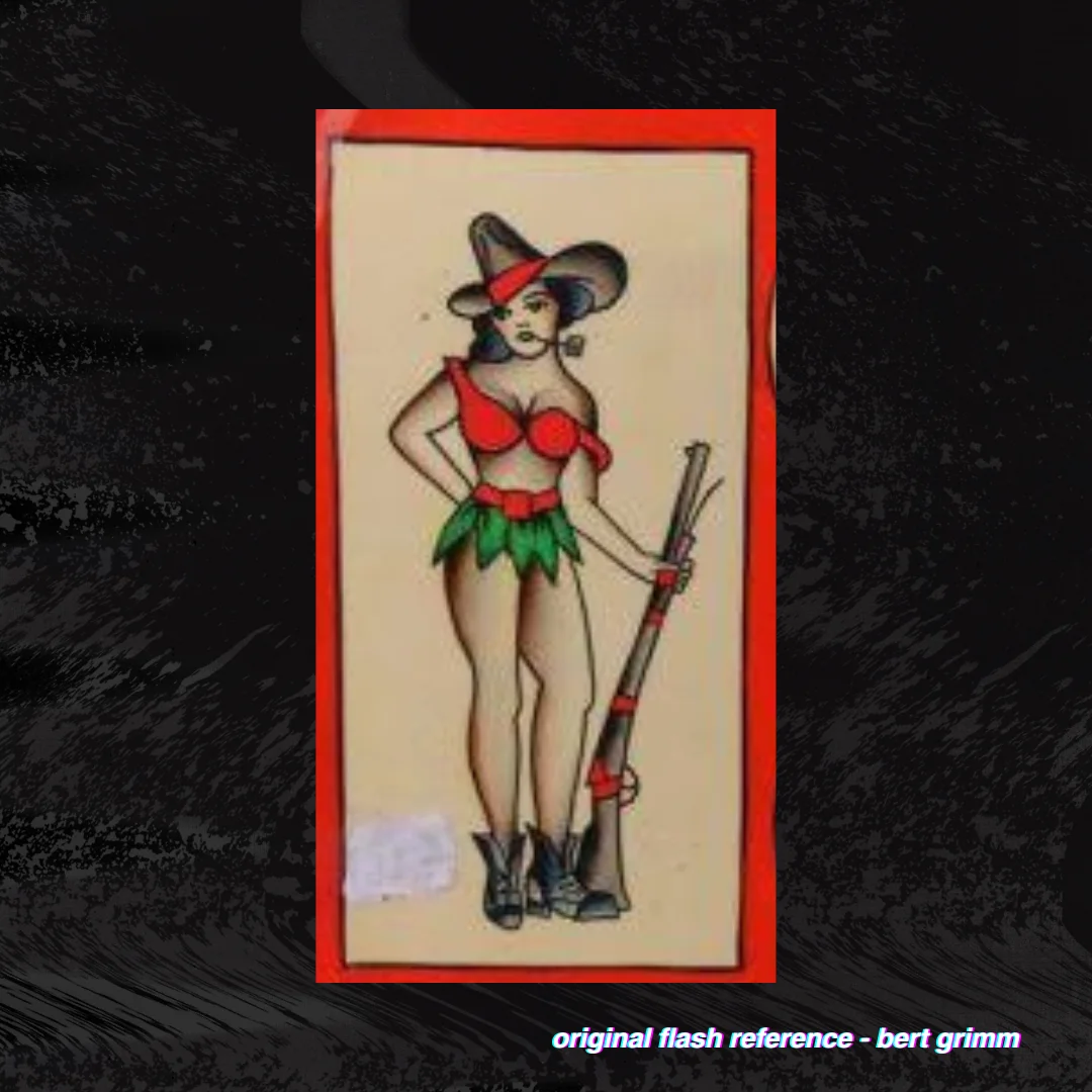 Bert Grimm Cowgirl with Pipe and Rifle Pin Up Pattern product image (3)