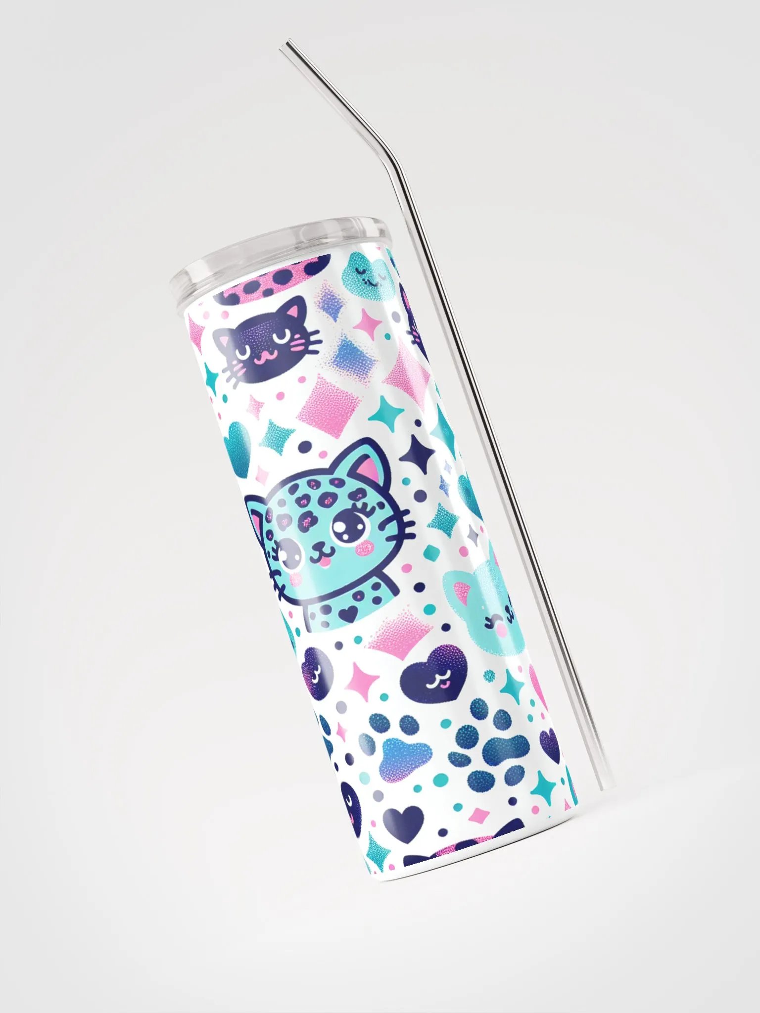 Whimsical Cat Expression Stainless Steel Tumbler product image (5)