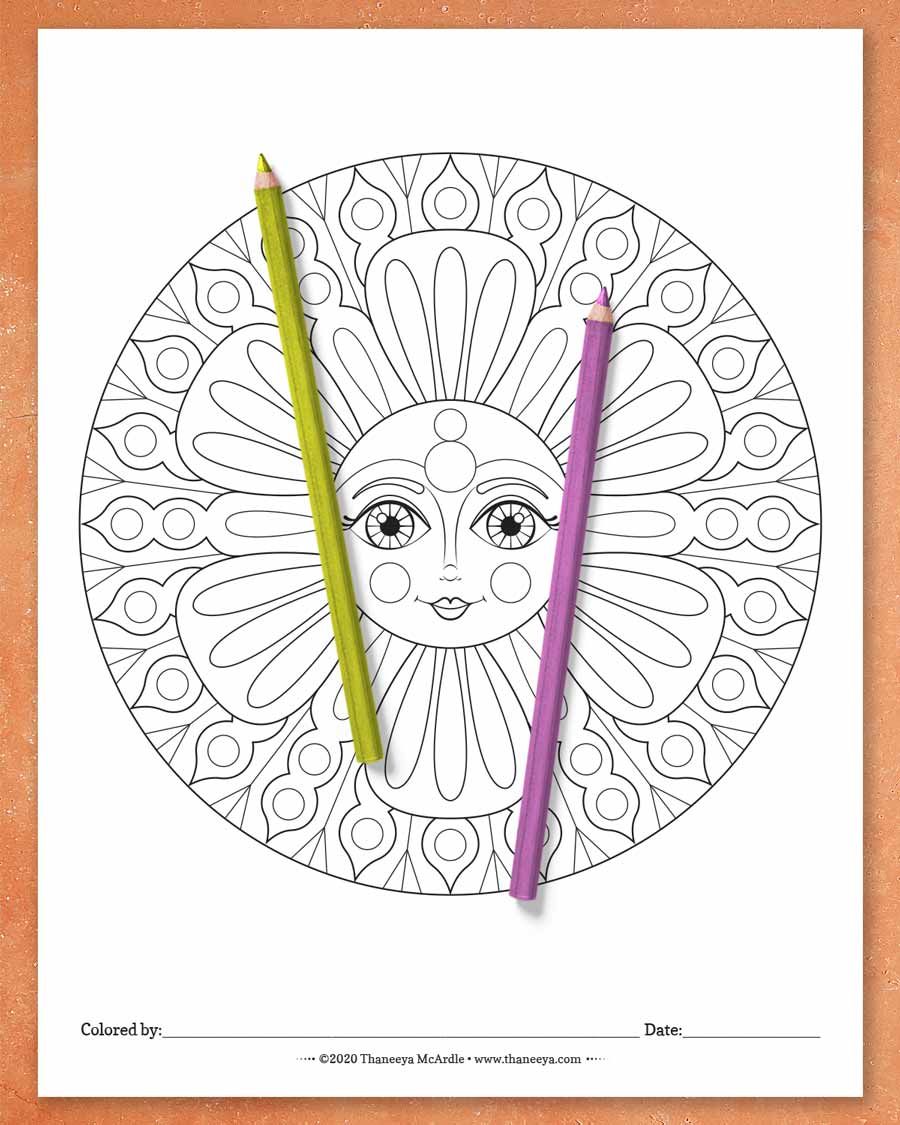 Sun Mandala Coloring Pages product image (4)