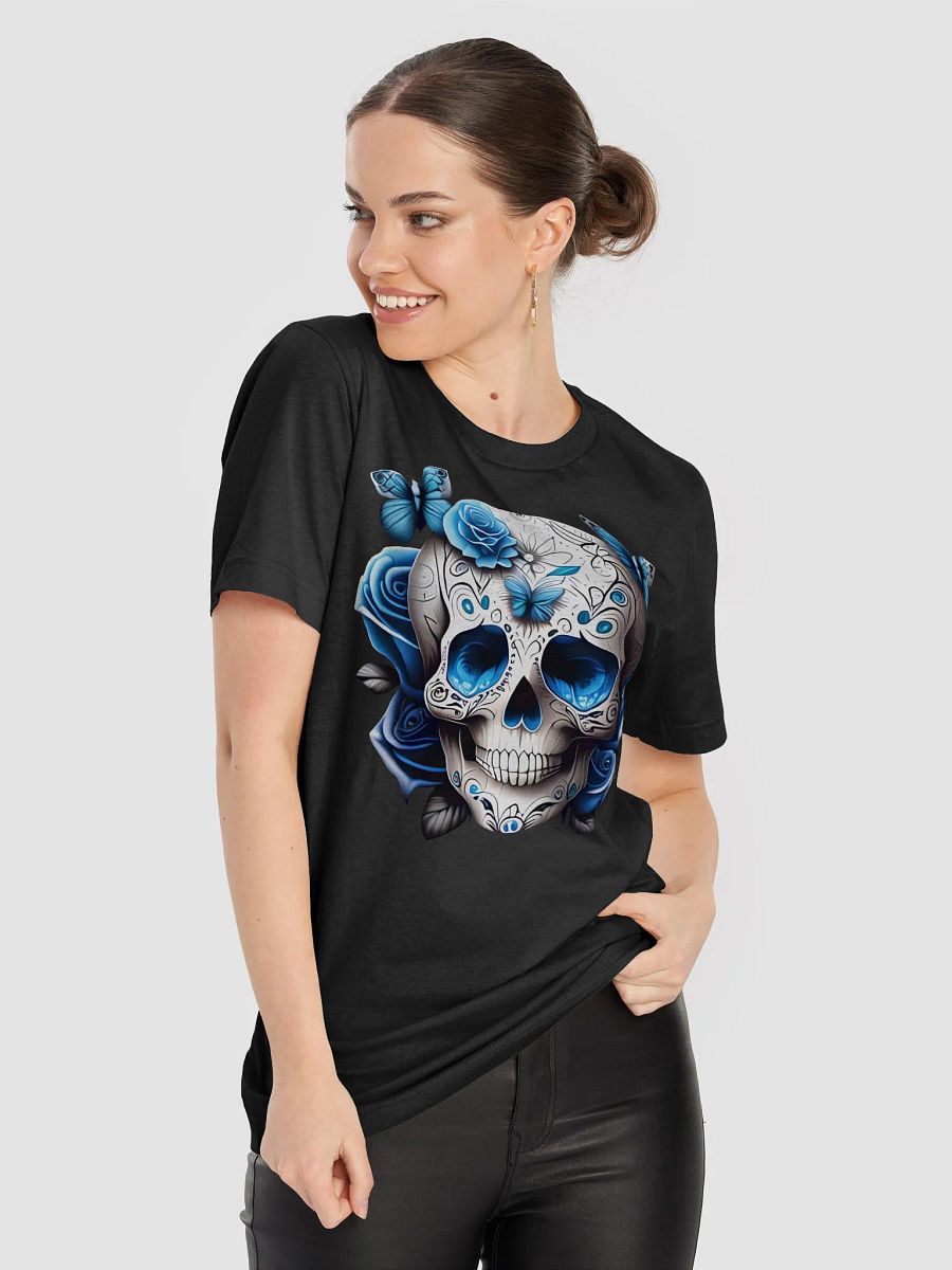 Skull Flower Blue T-shirt product image (5)