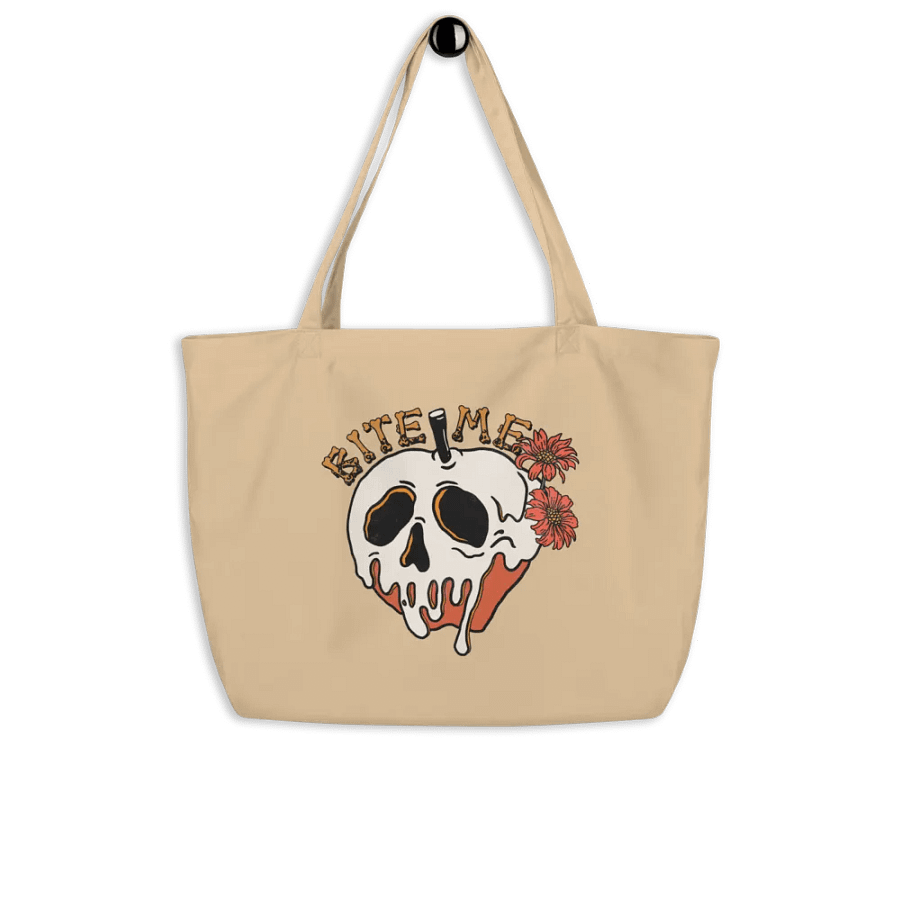 Macabre Whimsy Apple Skull Tote Bag product image (8)