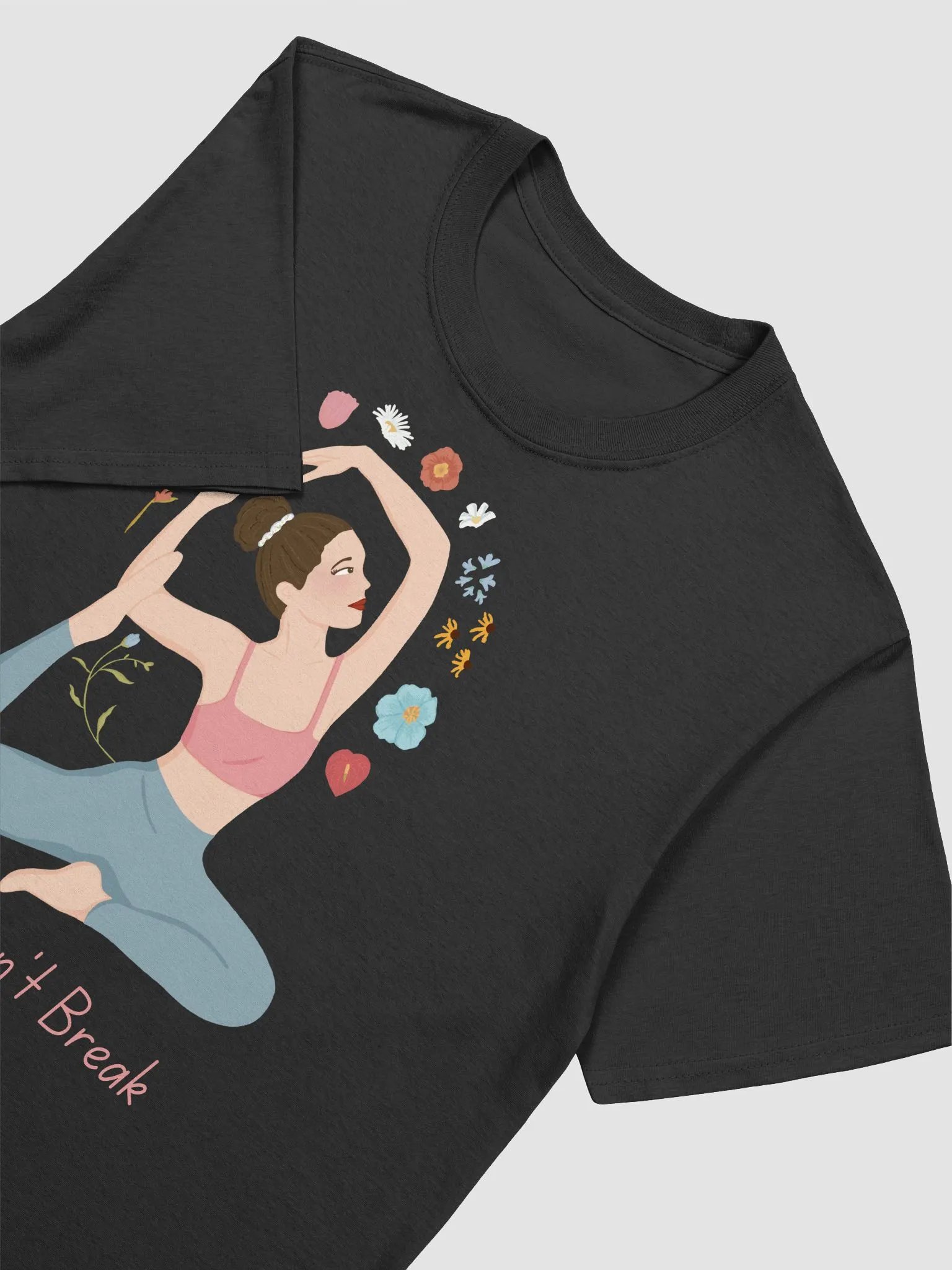 Bend, Don't Break Yoga Enthusiast Graphic Tee - Floral Accents product image (3)