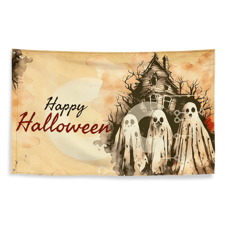 Pastel Ghosts Spooky Halloween Flag product image (2)