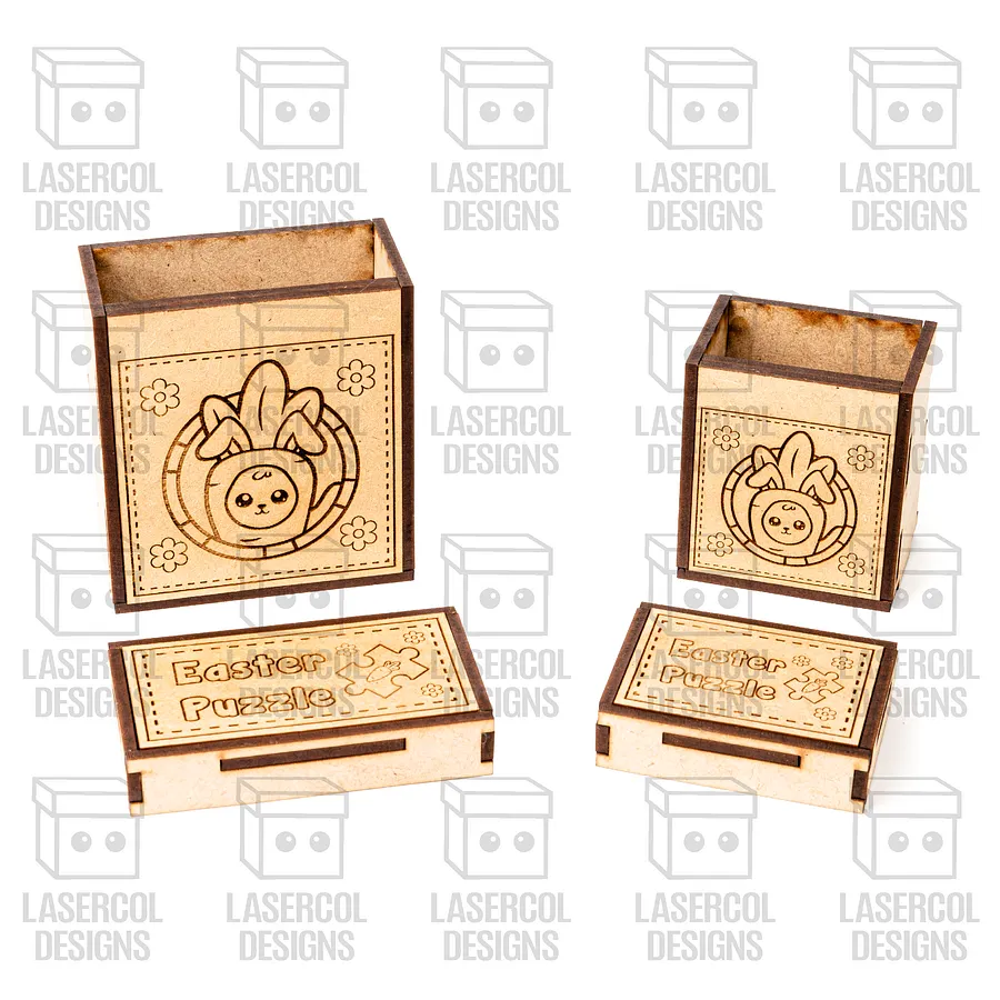 Easter Bunny Puzzle With Box Set 3 (2 Sizes) - Laser Cut Files product image (9)