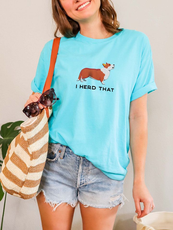 I Herd That T-Shirt(Embroidered) of a Cardigan Welsh Corgi product image (2)