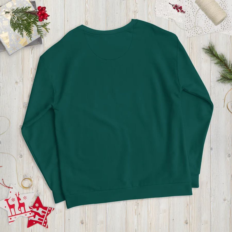 Plain Dark Green True Summer Unisex Recycled Polyester Heavyweight Premium Sweatshirt by Treasure Pie product image (12)