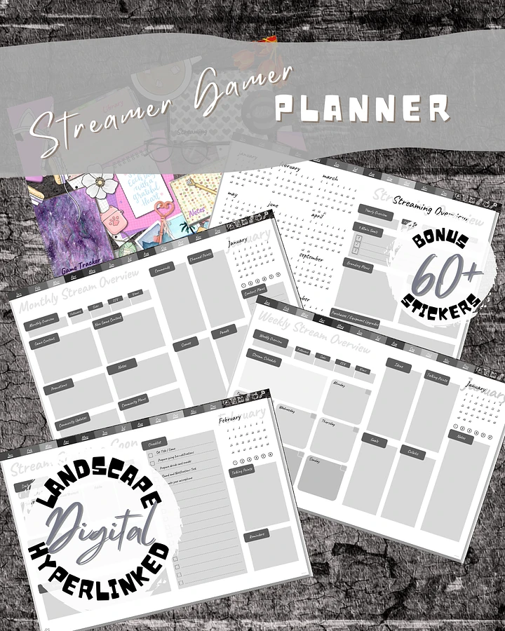 Streamer Gamer Perpetual Planner - Digital Version - Goodnotes Compatible product image (1)