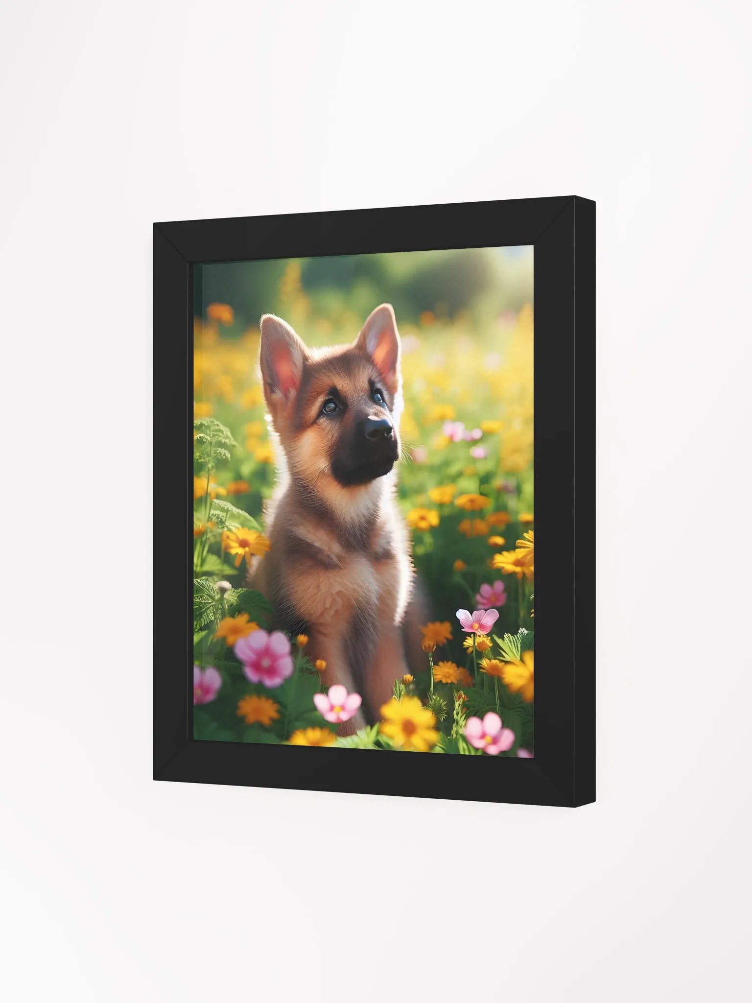 Summer Shephard Puppy Matte Poster In Frame product image (3)