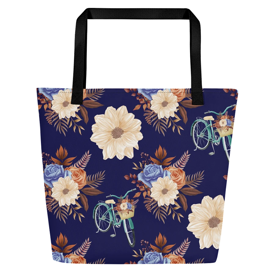 Retro Blue Blossom Tote Bage product image (2)