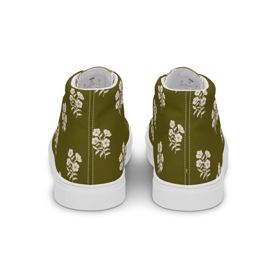 Alpine Cascade - Green and Cream - Women High Top Canvas Shoes product image (5)