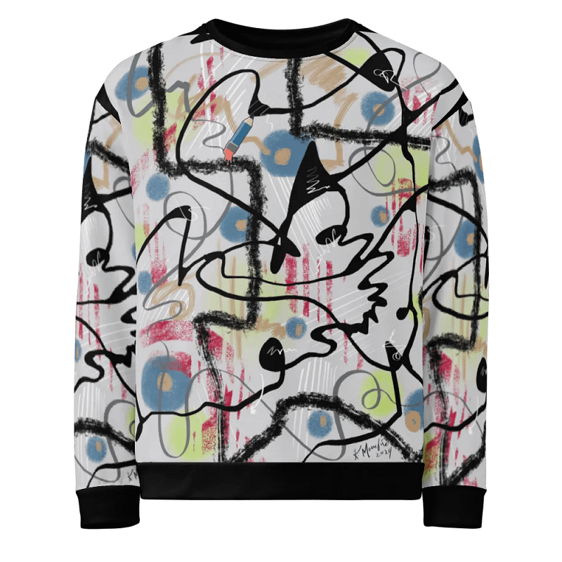 ScribbleWear #7 Unisex Art Sweatshirt/Pencil