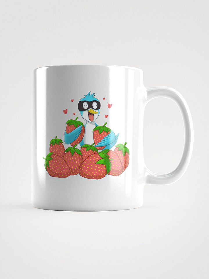 Happy Blue Bird Strawberry Thief white coffee mug product image (2)