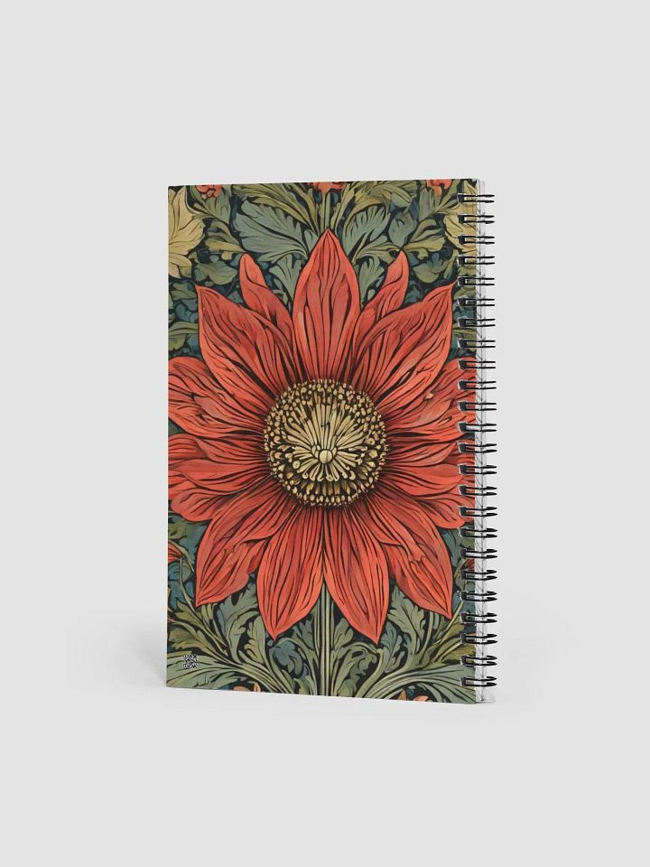 Spiral Notepad William Morris Inspired Red Flower product image (2)