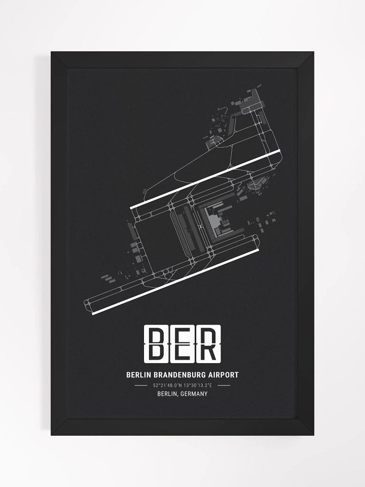 Framed Airport BER Premium Map On Matt Paper product image (1)