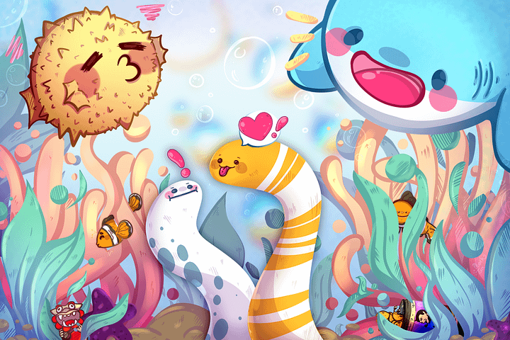 Ocean Friends (Postcard Print) 🌊🐳 product image (2)