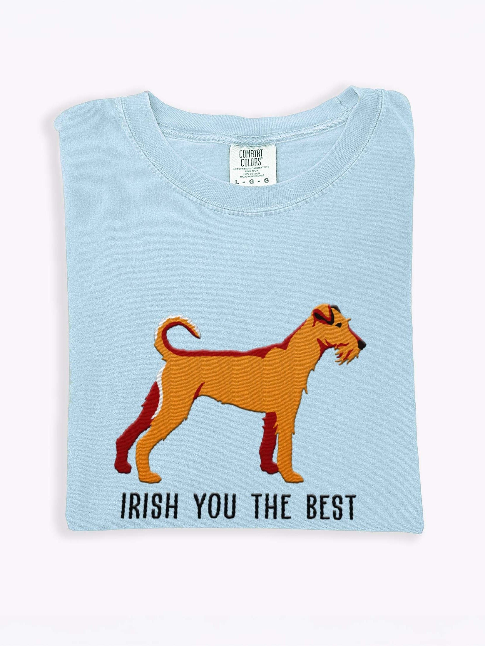 Irish You the Best T-Shirt(Embroidered) of an Irish Terrier(Tan) product image (1)