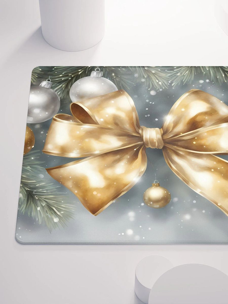 Xmas Baubles in Silver and Gold, Gaming Mouse Pad, 2 Sizes product image (6)