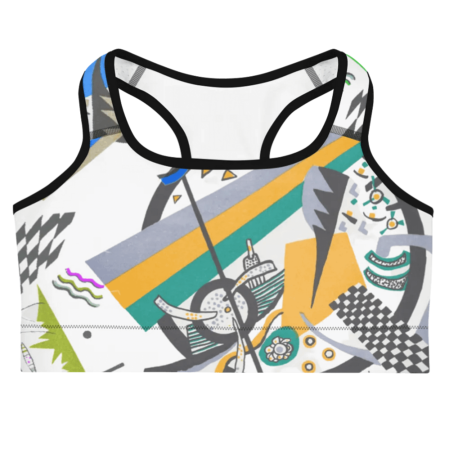Abstract Lithographic Pattern Design Sports Bra - V4 product image (3)