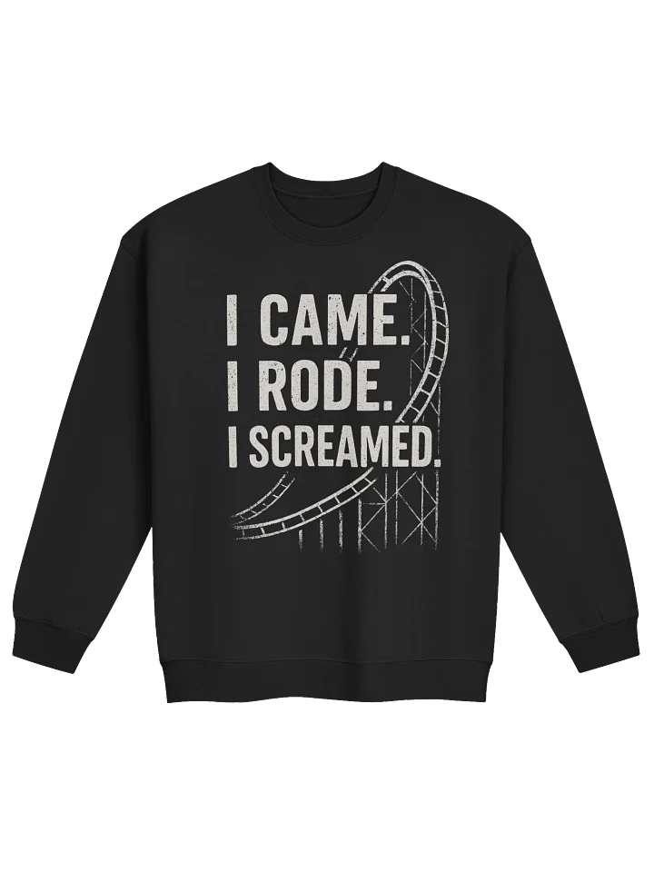 I Came, I Rode, I Screamed – Funny Roller Coaster Sweatshirt for Theme Park Fans product image (1)