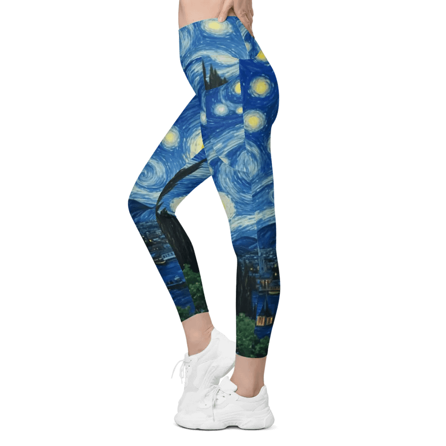 Leggings with Pockets – Starry Night Print for Dreamy & Artistic Style product image (6)