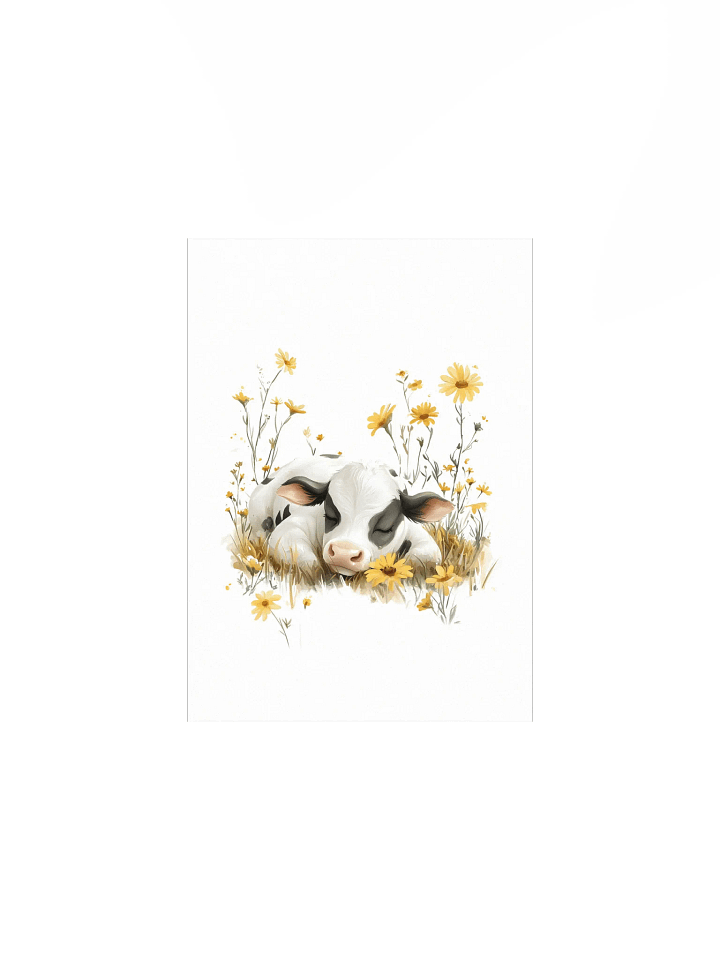 Holstein Cow Yellow Wildflower Nursery Print product image (2)