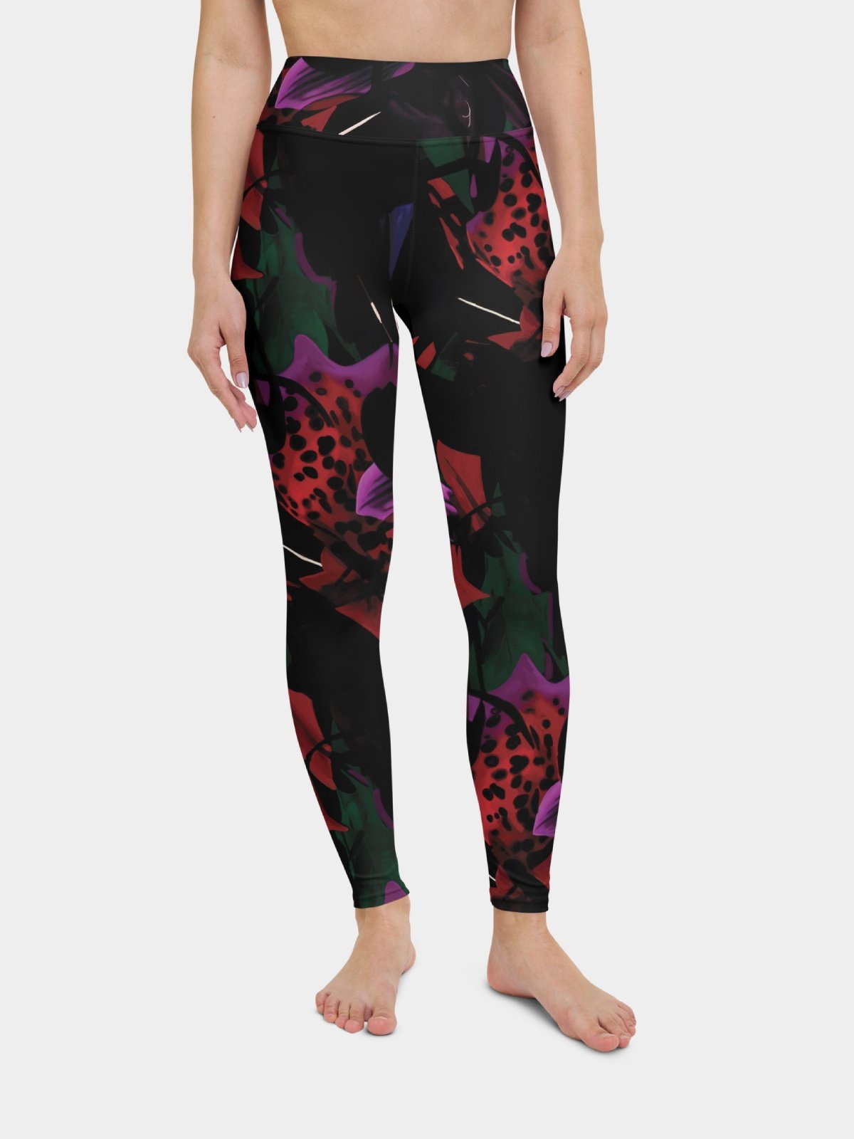 High-Waisted Leggings "Blosoom At Midnight" Printed product image (3)