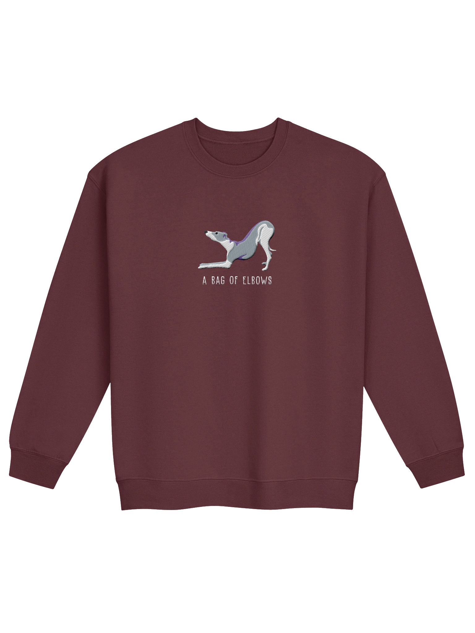 A Bag of Elbows Sweatshirt (Embroidered) of an Italian Greyhound(Blue & White) product image (5)