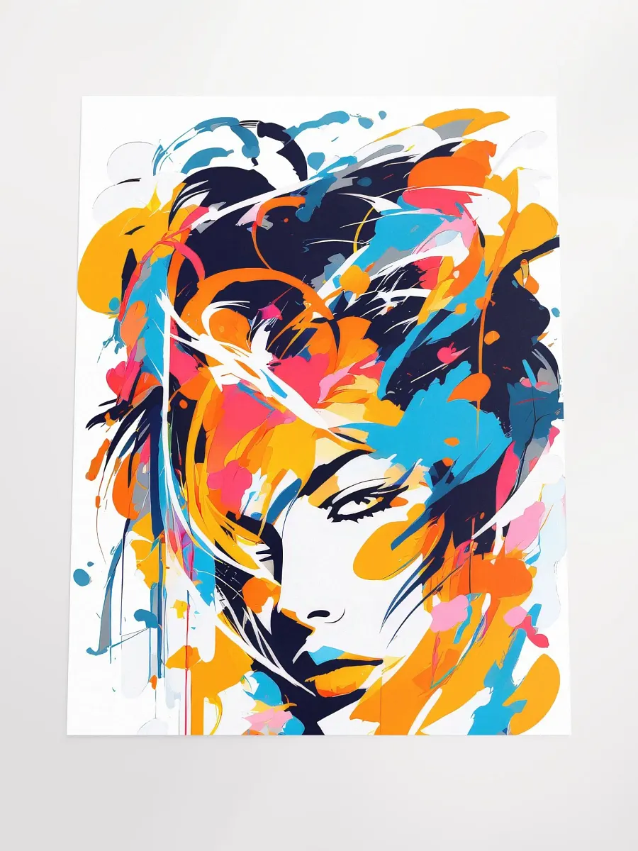 Abstract Woman v11 - Vintage Style Poster - Rocker Girl - Medium Size 18x24 Inches product image (4)