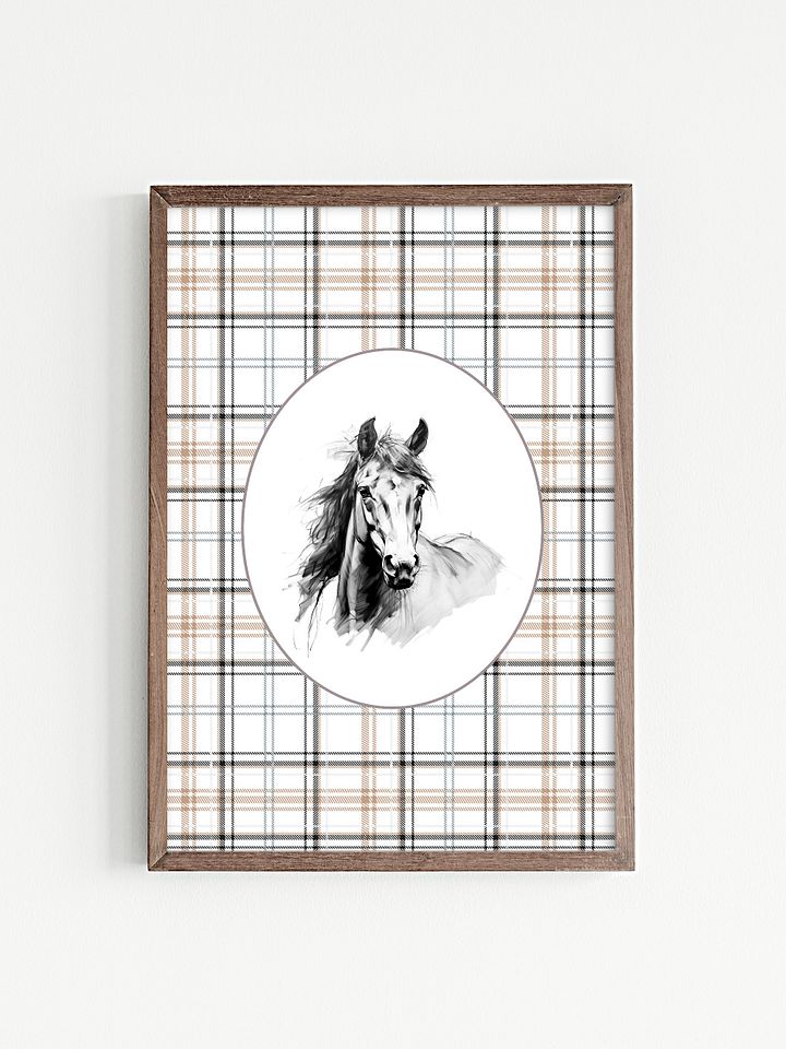 Rustic Plaid Horse Sketch - Country Charm product image (1)