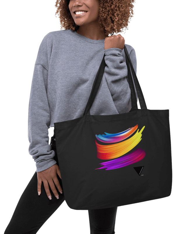 Vibrant Brush Strokes Organic Tote Bag product image (2)