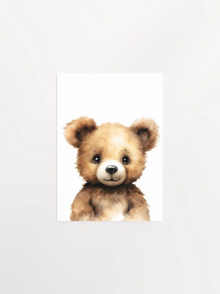 Woodland Shy Brown Bear Nursery Decor Print product image (2)