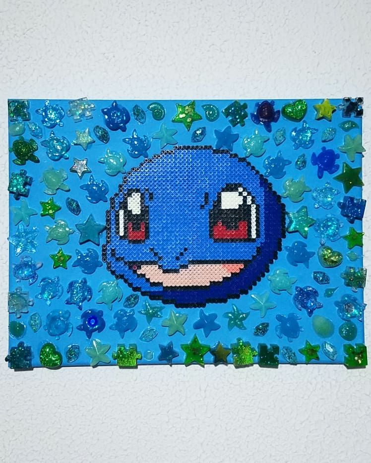 Squirtle Perler on Decorated Canvas product image (2)