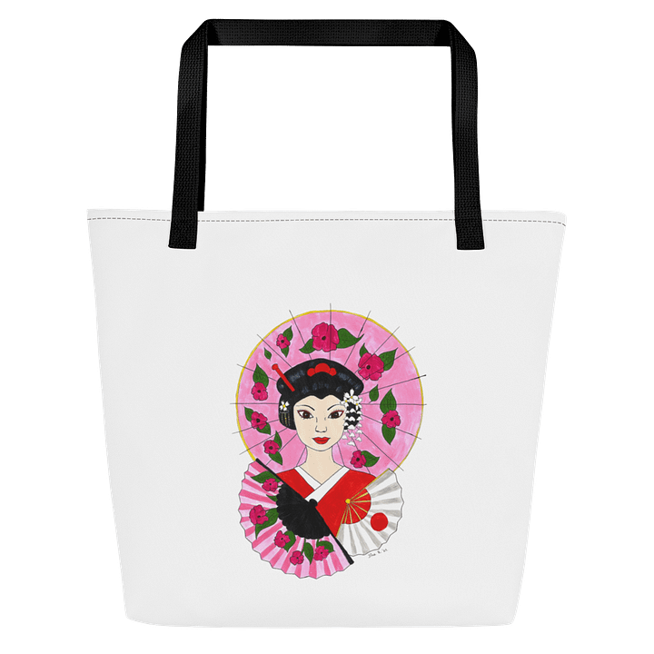 Japanese Geisha with butterflies inside (art by Dina R.) - Tote Bag product image (1)