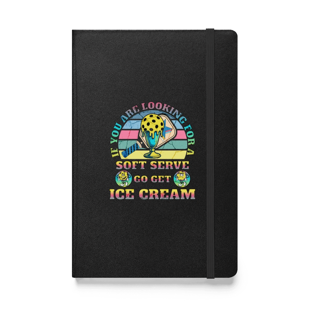 Soft Serve Go Get Ice Cream Pickleball Retro Hardcover Notebook product image (1)