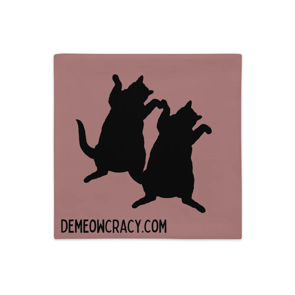 Dancing DeMeowcracy Kitties Pillow Cover - Frosted Cranberry product image (3)